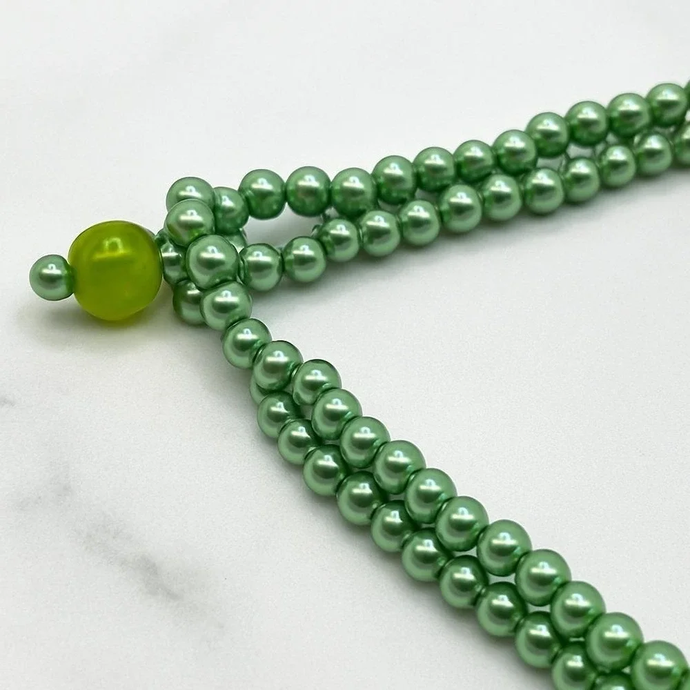 Vintage-Inspired Beautiful Green‎ Beaded Layered 23